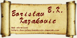 Borislav Kazaković vizit kartica
